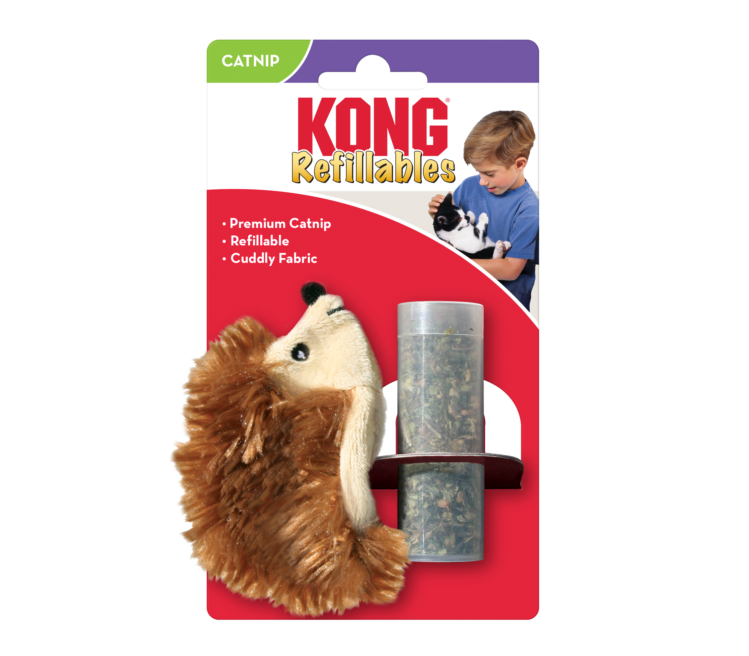 KONG Cat Toy - Refillable Catnip Hedgehog x 1