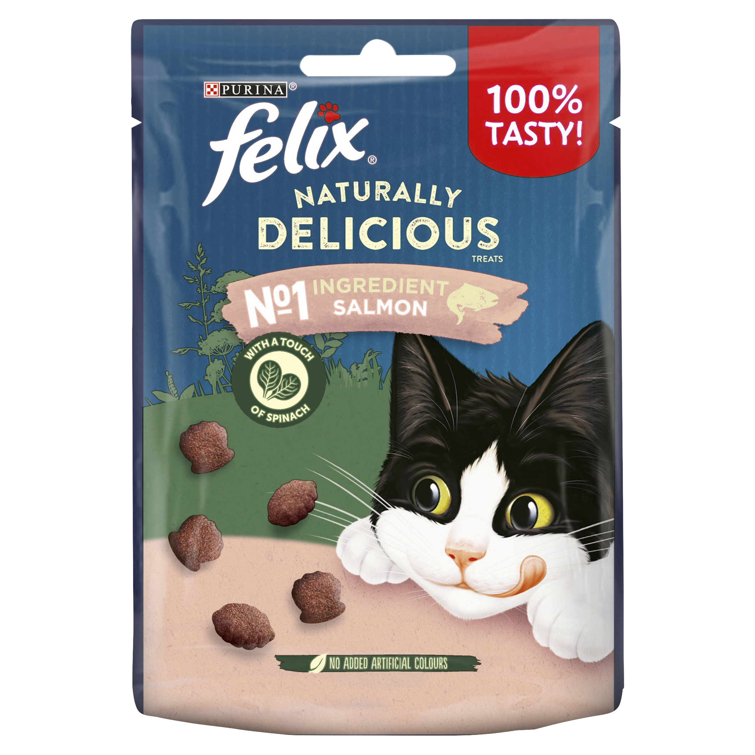 Felix Naturally Delicious Cat Treats Salmon & Spinach 50g x 8